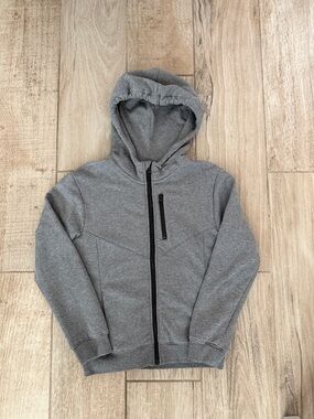 H&M Boys Gray Fleece-Lined Full-Zip Hoodie Jacket